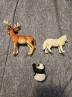 Schleich White Arctic Wolf   Panda   White Tailed Deer Buck Figure Retired Lot