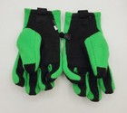 The North Face Fleece Gloves Boys Small Green Black Winter Ur Powered E Tip Grip