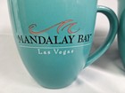 Set Of 2 Mandalay Bay Las Vegas Aqua Ceramic Coffee Mugs Black Interior   