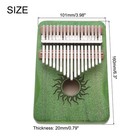 17 Keys Thumb Piano  Green Mini Portable Finger Piano Maple Wood Sun Pattern