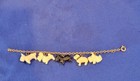 Vintage Celluloid Charm Cracker Jack  1940 s Dog Charms Bracelet Rare 