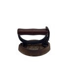 Antique Sensible Cast Iron Sad Iron Flat Iron Wooden Handle Primitive