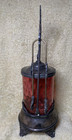 Antique Victorian Style Pickle Castor W  Tongs Coin Dot Glass Cranberry Red