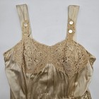 Vintage Original Alix Of Miami 1940s Beige Lace Ruched Button One-piece Swimsuit