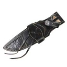 10  Black Hand Made Genuine Leather Sheath For Fixed Blade Hunting Knife Cover
