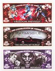 Set Of 3 Different Fantasy Paper Money Captain America  Batmobile  Joker