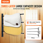Wall Mounted Saddle Rack Three Tiers Swing Out Saddle Pad Holder