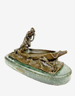 Hans M  ller  1873-1937  Vintage Original Bronze Sculpture On Marble Base 17 6 Lb