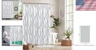 Textured Fabric Shower Curtain 72x72 Inches Linen Modern Striped Bathroom Decor