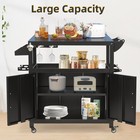 Outdoor Grill Prep Table Storage Cabinets Rolling Bar Grill Cart With Wheels