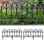 Garden Fence Panel 13inx10ft Outdoor Landscape Decorative Border Black Pack Of 5