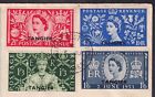 1953 Qeii Coronation With Tangier Overprint  British Post Office Tangier Cds usa