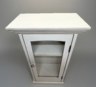 Vtg White Wood Glass Door Display Case Curio Cabinet Table Top wall Hang 13 75   t