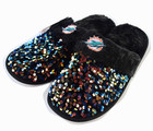 Nfl Miami Dolphins Sequin Slippers Women s Size L  8 9  Foco Scuff Slides  New