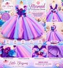 Little Blossoms Girls 1-2t Mermaid Princess Tulle Tutu Dress Purple Pink Blue