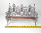 Vintage Doll Furniture Bench Wood Seat   Metal Large 15  Long X 9 5  Tall