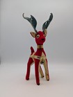 Vintage Dream Pets Dakin Red Velvet Reindeer Plush Stuffed Animal 1962 Christmas