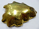 Lovely Vintage Virginia Metalcrafters Rhubarb Brass Leaf Mcm Dish Tray From 1948