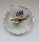 Vintage Disneyland Tinkerbell Mini Cup And Saucer Gold Trim Castle Collector 