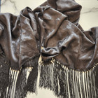 Collection Xiix Black Fringe Shawl Mexican Silky Vintage Extra Long