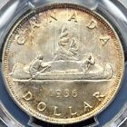 Silver 1936 Canada  1 Dollar   Pcgs Ms65 Gem Bu