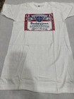 Vintage 1980s Authentic Budweiser White Graphic T Shirt Size Medium 38-40 M