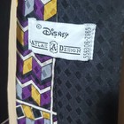 Disney Atlas Design Donald Duck Disney Geometric Print Necktie Black Purple Gold
