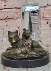 Bronze Sculpture Art Deco Wolf Cub Bust Wild Life Garde Statue Figurine Figure