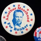 Another Meathead For Bunker Intellectuals Fer Bunker 1972 Vintage Pinback Pin