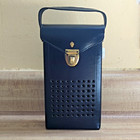 Vintage Double Hip Flask Set With Leather Case  Glasses  Black   Red Interior
