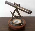 Antique Replica Brass Theodolite Alidade Telescope Compass Survey Level Alidade
