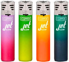 4 X Clipper Refilable Lighters Jet Flame Color Gradient Full Size Full Set