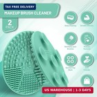 Makeup Brush Cleaner Mat   2 Pack   Silicone Make Up Cleaning Pad
