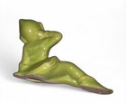 Vtg Gilner Lime Green Pixie Elf Kitschy Ceramic Figurine Posing