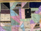 Antique  Crazy Quilt Patchwork Embroidery Signed M F B 1931
