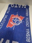 Vtg Nato Peacekeeping Mission Beach Towel Bosnia Croatia Hungary Blue Souvenir 