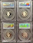 4-coin Lot 2009 Silver Proof Us Territories Quarters Pcgs Pr69 Dcam Blue Label