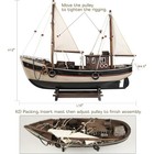 Wooden Fishing Boat Model Ship Sailboat Decor 15 