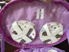 Porcelain Miniature Picnic Tea Set  With Wicker Carrying Case Purple Delton Kids