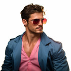 Colored Lens Aviator Style Sunglasses Gold And Silver Metal Frame Uvb W pouch