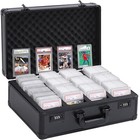 4 Row Graded Card Case Storage Box For 150 Graded Sports Trading Cards Fireproof