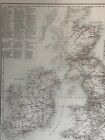 1854 Railway Map The British Isles Exhibiting   england  Scotland     Original Map