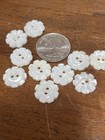 10 Antique Flower Old Stock Mother Of Pearl 2hole  Buttons 1 2 Inch