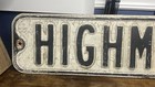 Vtg Ny Street Sign Embossed 36    Heavy Gauge Steel Black White Highmeadow Rd Road