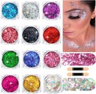 12-color Holographic Glitter Gel face body Makeupfestivalsparkle For Women girls
