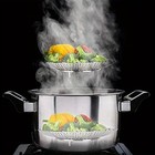Expandable Stainless Steel Steamer Basket 6-10 5  Foldable Vegetable Steamer