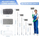 Ceiling Fan Cleaner Duster With 80   Extendable Long Handle Pole - White 