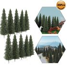 20pcs Model Pine Trees O Scale 1 50 Green Pines Model Railroad Layout 12 5cm