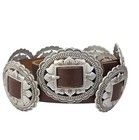 Concho Belt  Fully Packed  Floral Concho Belt In Genuine Cowhide Leather
