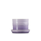 Le Creuset Bluebell Provence Purple Herb Flower Planter 14 Cm W  Tray Stone New